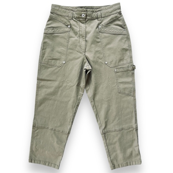 Maeve Turner Army Green Utility Pants with Tapered Ankle - Picture 1 of 15